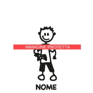 Ragazzo E Ragazza 7 Adesivi Famiglia - Ragazzo Ragazza